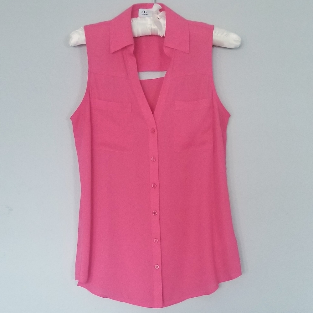 Express sleeveless pink portofino shirt xs.
